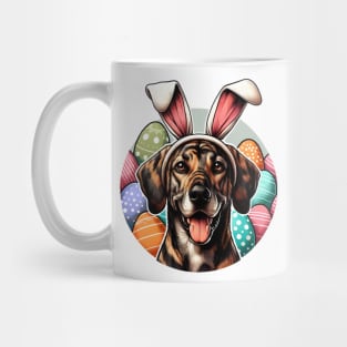 Plott Hound Welcomes Spring with Easter Bunny Ears Mug